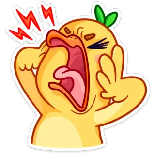 🤬 duck, angry, yelling, cartoon, frustrated, upset, expression whatsapp sticker