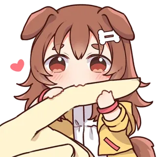 ❤️ anime, cartoon, kawaii, dog, cute whatsapp sticker