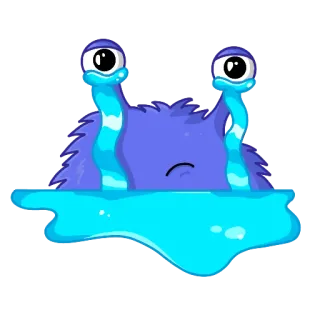😭 卡通, 悲伤, 哭泣, 怪物, 蓝色 telegram sticker