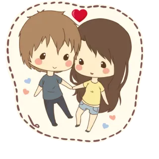 💏 пара, любовь, мультфильм, милый, отношения, сердце, романтика telegram sticker