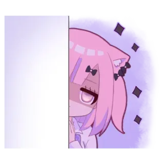 👀 Katze, süß, Anime, Kawaii, Manga telegram sticker