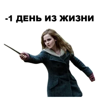 🙎 Hermione Granger Harry Potter -1 ДЕНЬ ИЗ ЖИЗНИ hermione, granger, harry potter, magie, sorcier, texte russe telegram sticker