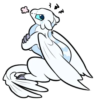 😤 dragon, dessin animé, blanc, mignon, animal telegram sticker