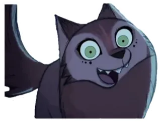 😀 หมาป่า, การ์ตูน, สัตว์, น่ารัก, ตลก, ตา telegram sticker