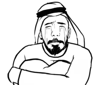 😭 crying, sad, man, Middle Eastern, traditional clothing, tears telegram sticker