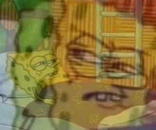 🤙 Spongebob Squarepants Мультфильм, Грустный, Кровать, Спанч Боб telegram sticker