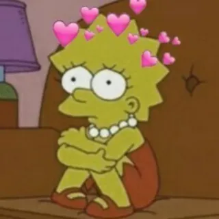 💖 Lisa Simpson The Simpsons Lisa Simpson, Cartoon, Herzen, Traurig, Animiert, TV Serie whatsapp sticker