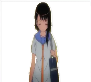 😞 Anime, Garota, Uniforme escolar, Personagem telegram sticker