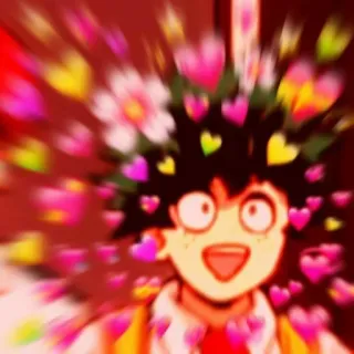 🧡 anime, hearts, flowers, cartoon, cute, expression, fanart telegram sticker