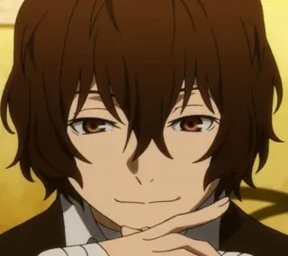 ✖️ Osamu Dazai Bungou Stray Dogs Anime, Bungou Stray Dogs, Osamu Dazai, Charakter, Braunes Haar, Grinsen, Manga telegram sticker