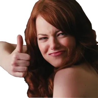 👍 emma stone, actress, thumbs up, celebrity, redhead, smiling whatsapp sticker