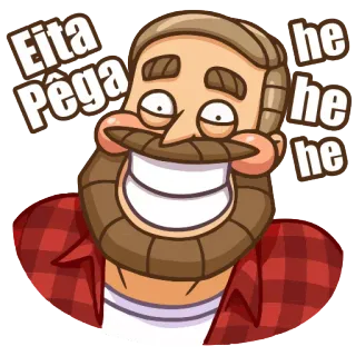 😆 Eita Pêga mann, gesicht, lächeln, cartoon, ausdruck telegram sticker