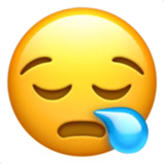 😪 emoji, sleepy, sad, tear, tired telegram sticker