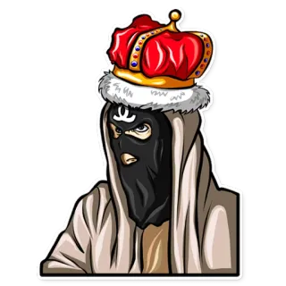 😠 couronne, masque, sweat à capuche, autocollant, anonyme telegram sticker