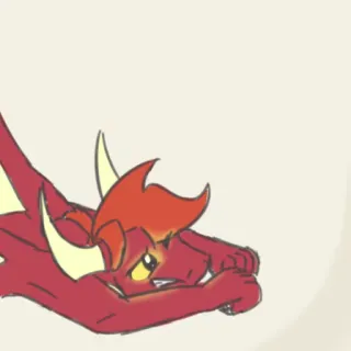 😣 smok, kreskówka, czerwony, zwierzę, fantasy telegram sticker