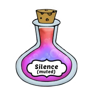 😵 Silence (muted) potion, silence, muted, magic, spell, cartoon, flask, laboratory telegram sticker