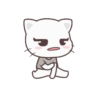 🥱 gato, sticker, lindo, dibujos animados, animal whatsapp sticker