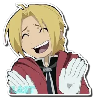 😄 Edward Elric Fullmetal Alchemist BLAST อนิเมะ, ตัวละคร, เอลริค, แขนกลคนแปรธาตุ telegram sticker