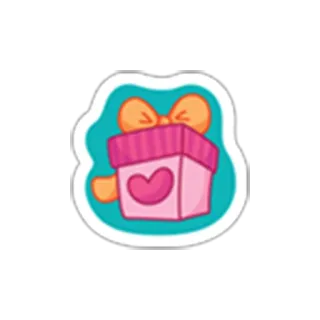🎁 regalo, cuore, presente, rosa, amore, festa whatsapp sticker