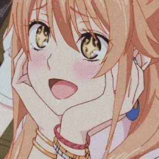 🤍 ragazza anime, carina, arrossire, cartone animato, femmina, felice, ritratto telegram sticker