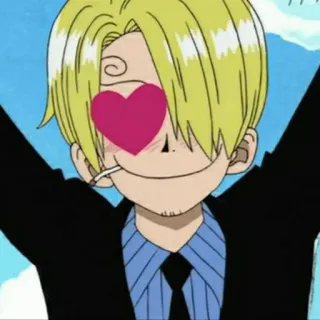 🎷 Sanji One Piece Anime, Kochen, Herzaugen, Aufgeregt, Glücklich whatsapp sticker
