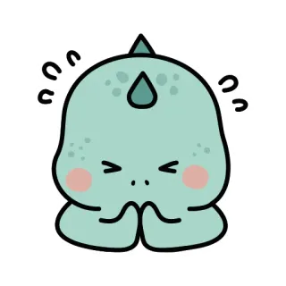 🙏 dinosaur, cute, cartoon, pleading, apologetic, kawaii telegram sticker