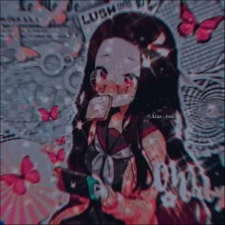 🖤 LUSH Anime, Manga, Mignon, Kawaii, Esthétique, Papillon, Fille telegram sticker