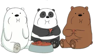 😍 cartoon, bears, cute, animals, animation, we bare bears telegram sticker