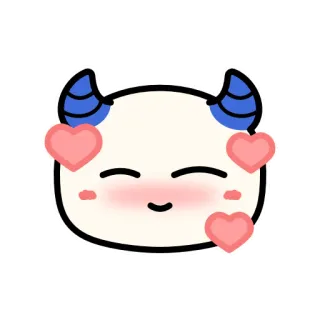 🥰 mono, monstruo, demonio, corazones, emoji, kawaii telegram sticker
