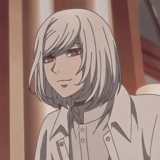 🗡 Anime, Personagem, Cabelo branco, Olhos vermelhos, Retrato telegram sticker