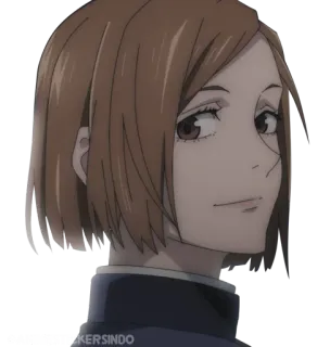 ⚒ Nobara Kugisaki Jujutsu Kaisen Anime, Mulher, Nobara Kugisaki, Jujutsu Kaisen, Personagem, Retrato telegram sticker