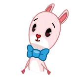 😍 coniglio, cartone animato, carino, coniglio, animale, farfallino telegram sticker