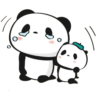 😭 Panda, Lucu, Sedih, Menangis, Kartun, Binatang, Kawaii whatsapp sticker