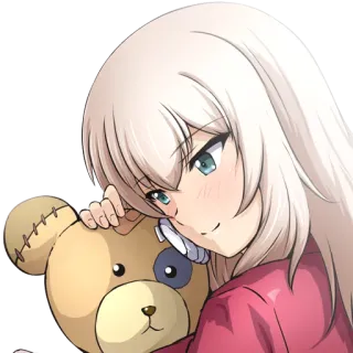 😊 Anime, Mädchen, Teddybär, Süß, Kawaii whatsapp sticker