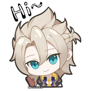 👋 Albedo Genshin Impact Hi~ Genshin Impact, Albedo, anime, sticker, character telegram sticker