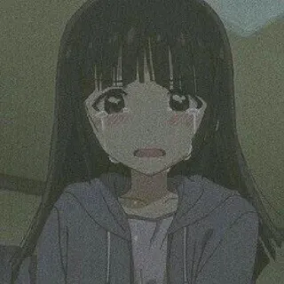 😢 anime, girl, crying, sad, tears, emotional, cartoon telegram sticker