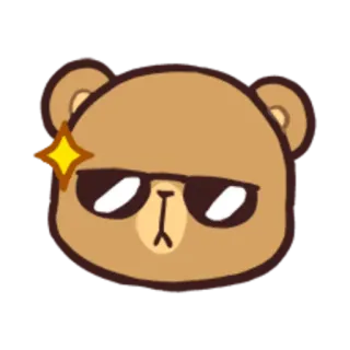 😎 bear, sunglasses, sparkle, cartoon, animal, cute telegram sticker