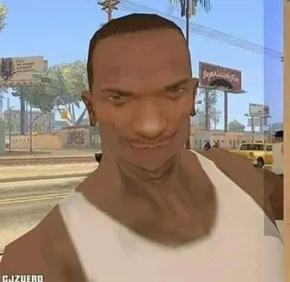 🌟 Carl Johnson Grand Theft Auto: San Andreas видеоигра, персонаж, CJ, GTA, San Andreas whatsapp sticker