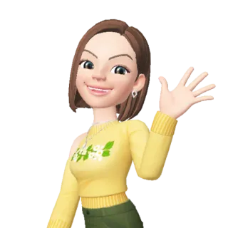 ✋ Avatar, winkend, freundlich, Cartoon, Frau telegram sticker