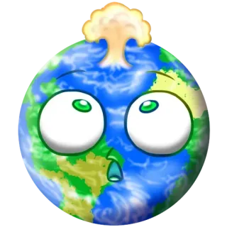 😐 earth, explosion, bomb, planet, nuclear, mushroom cloud telegram sticker