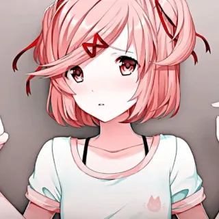 💗 Natsuki Doki Doki Literature Club! Anime, Manga, Doki Doki Literature Club, Natsuki, Słodkie, Kawaii whatsapp sticker