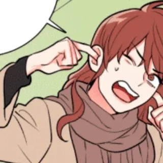 🧶 cartoon, person, head, ear, expression telegram sticker