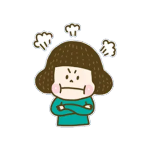 😠 en colère, frustrée, contrariée, dessin animé, femme whatsapp sticker
