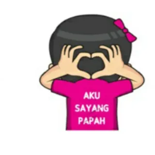 🕴 AKU SAYANG PAPAH любовь, отец, сердце, ребенок, девочка telegram sticker