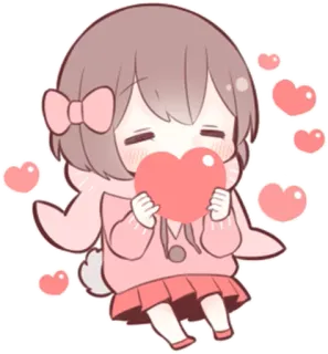 ❤️ Чиби, Аниме, Сердце, Милый, Каваий, Любовь, Мультфильм telegram sticker