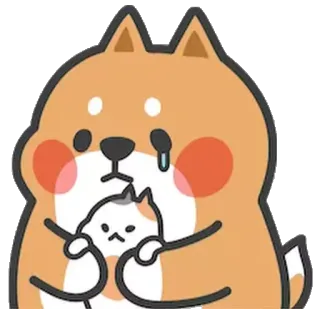 😢 dog, cat, sad, crying, animal, cute whatsapp sticker