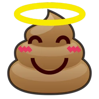 😇 Эмодзи какашка, Эмодзи, Гало, Смешной, Милый, Мультфильм whatsapp sticker
