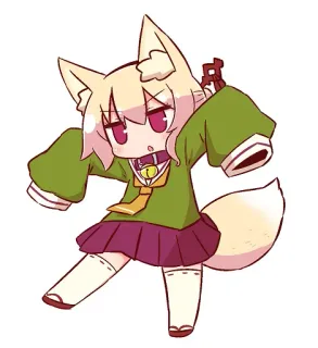 😐 Anime, Chibi, Garota Raposa, Fofo, Kemonomimi telegram sticker