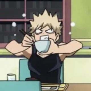 💥 Bakugo Katsuki My Hero Academia Anime, Manga, Makan, Marah, Karakter telegram sticker