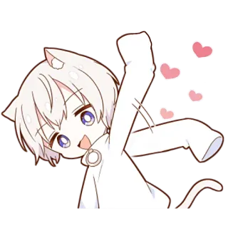 👋 Anime, Katze, Süß, Kawaii, Sticker, Manga whatsapp sticker